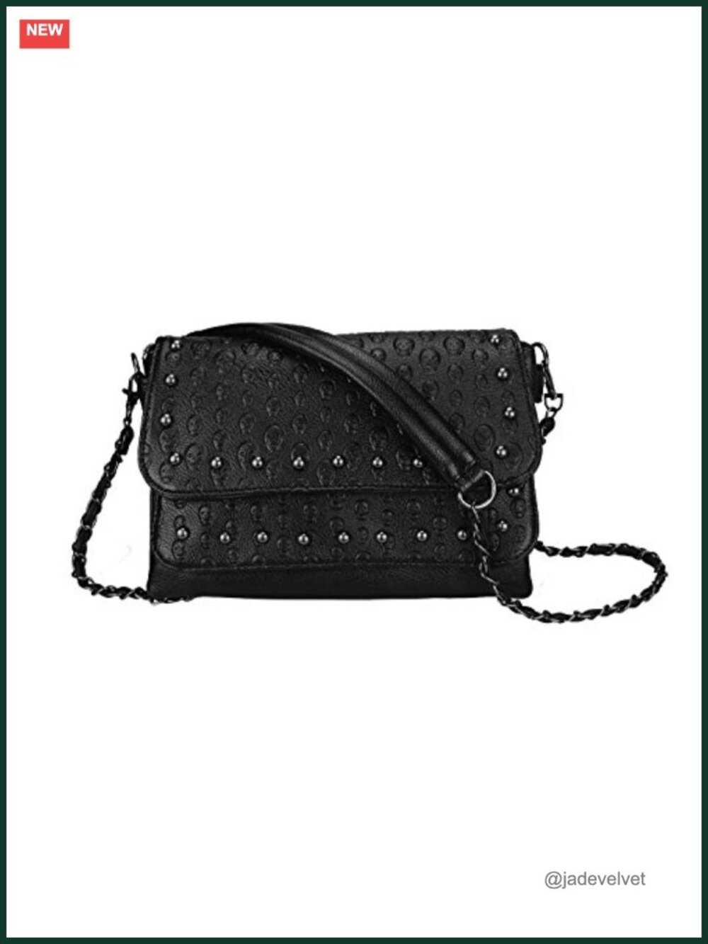 Gothic Skull Embossed PU Leather Crossbody Shoulder Bag Rivet Halloween
